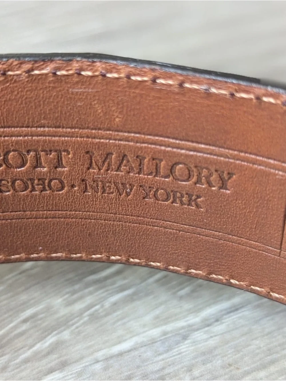 Alligator Leather Croc-Embossed Scott Mallory Belt in Dark Brown